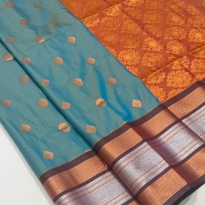 Semi soft silk saree with blouse08