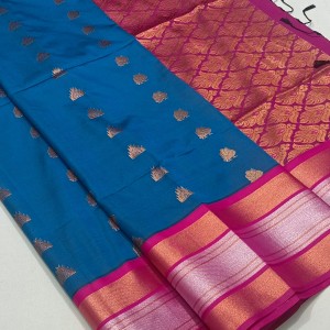 Semi soft silk saree with blouse03