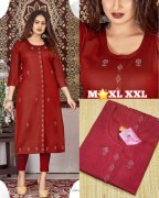 $25.00 CAD STONE WORKED  FRONT_SLIT KURTIS